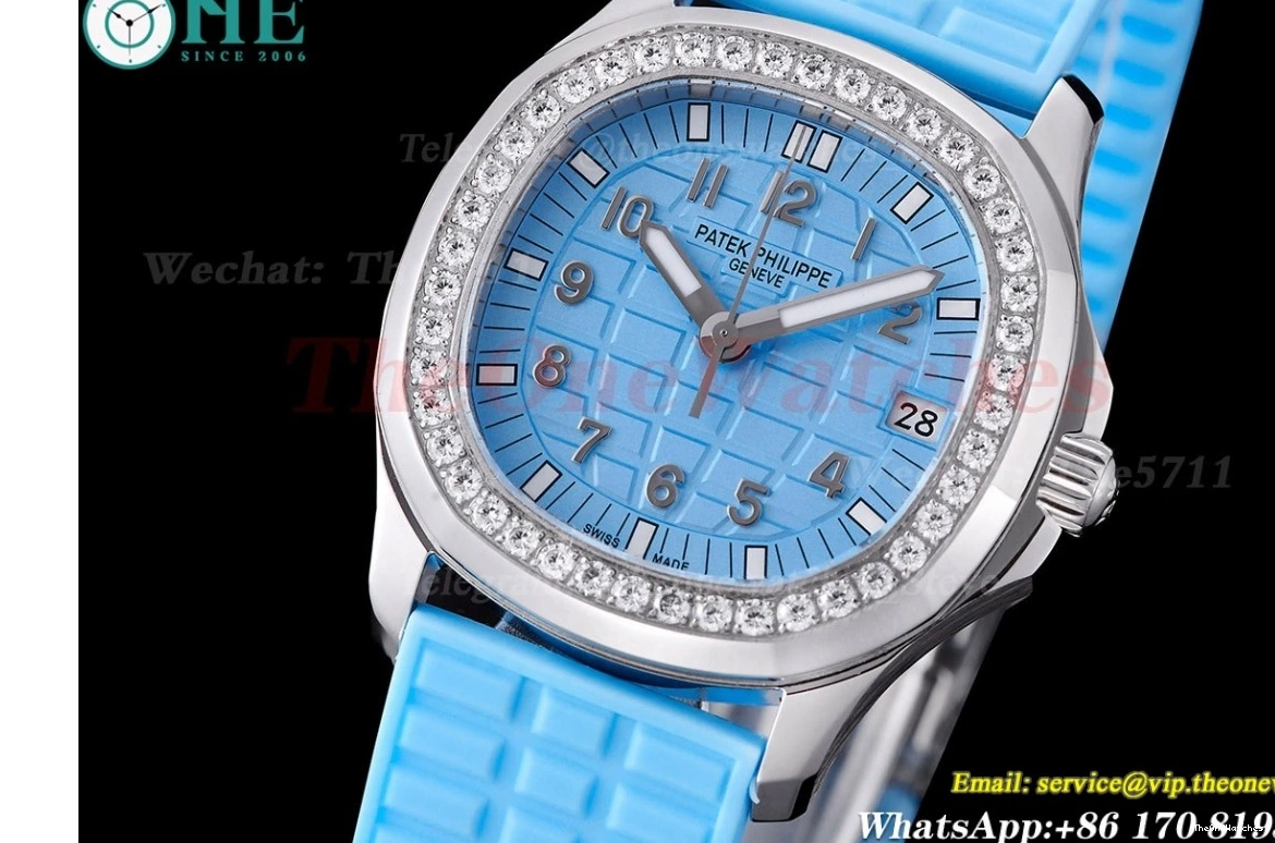 Bezel RU Aquanaut Ladies 35mm Blue SS A324 TWF Diamond 0520